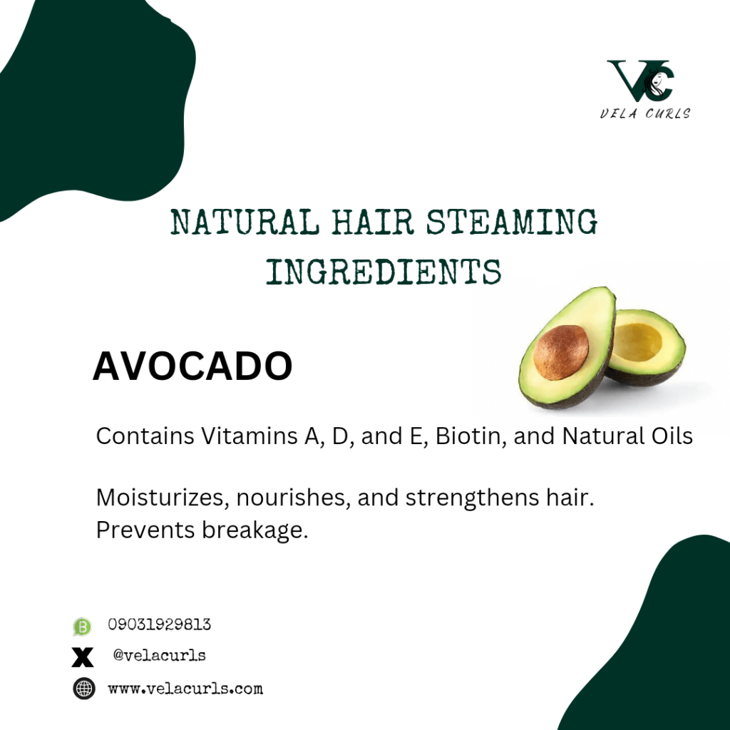 avocado is one of the natural hair steaming ingredients