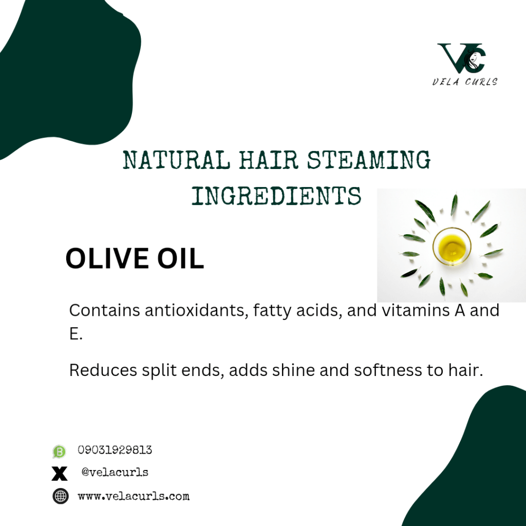 olive oil is one of the natural hair steaming ingredients